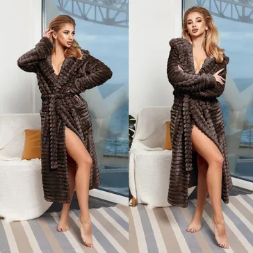 Жіночий халат 'еліт' - коричневий<article>MALVA