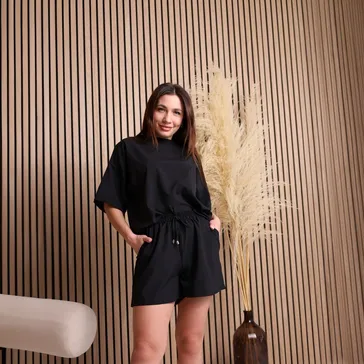 Жіноча піжама-костюм софт - чорний<article>MALVA