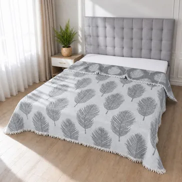 Муслінове покривало 'boho leaf' - сірий<article>MALVA