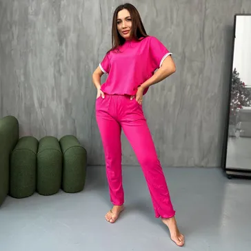 Трикотажний костюм-піжама 'мустанг' - малиновий<article>MALVA