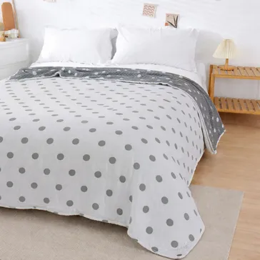 Літнє покривало «льон» - темно-сірі горошки<article>MALVA